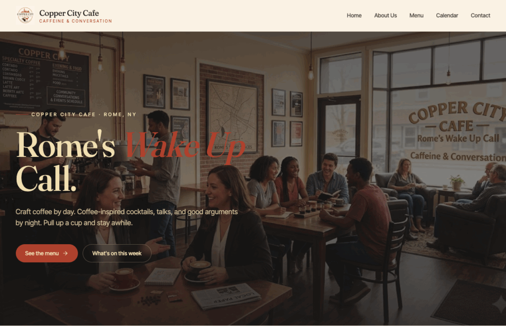 Sample Demo Site - Copper City Cafe